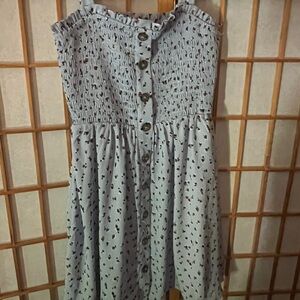 Sienna & Sky Blue Floral Smocked Bodice Sundress, Small, VGUC